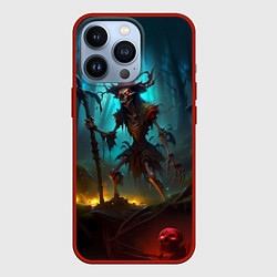 Чехол iPhone 13 Pro Скелет в мрачном лесу
