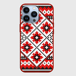 Чехол для iPhone 13 Pro Удмурт мода, цвет: 3D-красный
