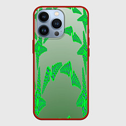 Чехол для iPhone 13 Pro Растительный паттерн, цвет: 3D-красный