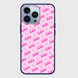 Чехол iPhone 13 Pro Паттерн - Барби и сердечки