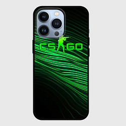 Чехол iPhone 13 Pro CSGO green lines logo