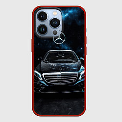 Чехол для iPhone 13 Pro Mercedes Benz space background, цвет: 3D-красный