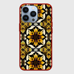Чехол iPhone 13 Pro Витражная лилия узор