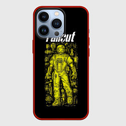 Чехол для iPhone 13 Pro Фалаут желтая силовая броня, цвет: 3D-красный