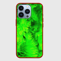 Чехол iPhone 13 Pro Green abstract texture