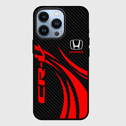 Чехол для iPhone 13 Pro Honda CR-V - красный и карбон, цвет: 3D-черный