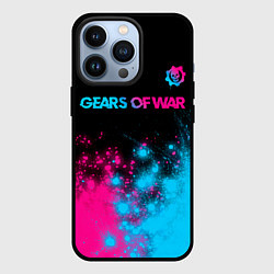 Чехол iPhone 13 Pro Gears of War - neon gradient: символ сверху