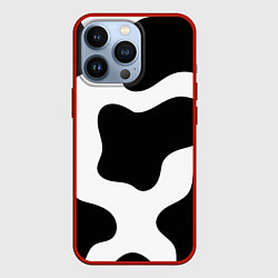 Чехол для iPhone 13 Pro Кожа коровы, цвет: 3D-красный