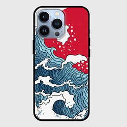 Чехол для iPhone 13 Pro Страна восходящего солнца - большая волна, цвет: 3D-черный