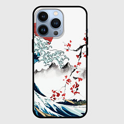 Чехол iPhone 13 Pro Хокусай большая волна в Канагаве - пародия укиё