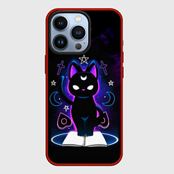 Чехол для iPhone 13 Pro Кот колдун, цвет: 3D-красный