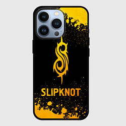 Чехол для iPhone 13 Pro Slipknot - gold gradient, цвет: 3D-черный