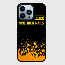 Чехол iPhone 13 Pro Nine Inch Nails - gold gradient: символ сверху