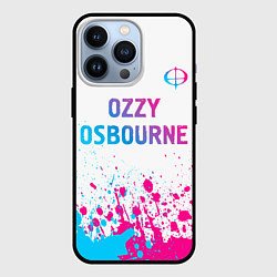 Чехол для iPhone 13 Pro Ozzy Osbourne neon gradient style: символ сверху, цвет: 3D-черный