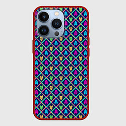 Чехол для iPhone 13 Pro Цветные чертики, цвет: 3D-красный