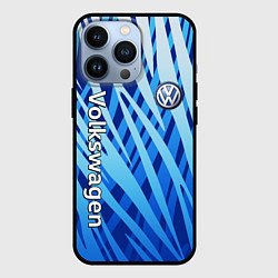 Чехол iPhone 13 Pro Volkswagen - синий камуфляж