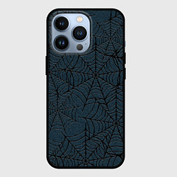 Чехол iPhone 13 Pro Паутина тёмно-синий
