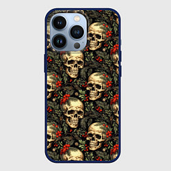 Чехол iPhone 13 Pro Череп рябина шишки и хвойные ветки