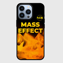 Чехол iPhone 13 Pro Mass Effect - gold gradient: символ сверху