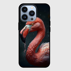 Чехол для iPhone 13 Pro Фламинго с каплями воды, цвет: 3D-черный