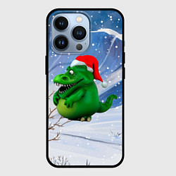Чехол iPhone 13 Pro Толстый дракон на снежном фоне