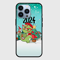 Чехол для iPhone 13 Pro Дракончик у елки, цвет: 3D-черный