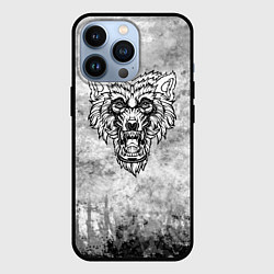 Чехол iPhone 13 Pro Texture - Злой волк