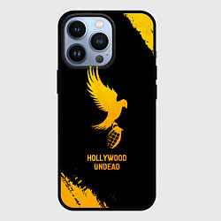 Чехол iPhone 13 Pro Hollywood Undead - gold gradient