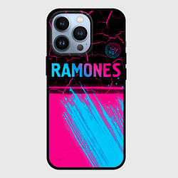 Чехол iPhone 13 Pro Ramones - neon gradient посередине