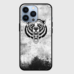 Чехол iPhone 13 Pro Texture - медведь в ярости