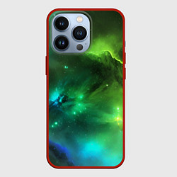 Чехол iPhone 13 Pro Бескрайний космос зелёный