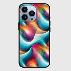 Чехол iPhone 13 Pro Волнообразная разноцветная абстракция