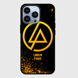 Чехол для iPhone 13 Pro Linkin Park - gold gradient, цвет: 3D-черный