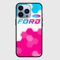 Чехол iPhone 13 Pro Ford neon gradient style посередине