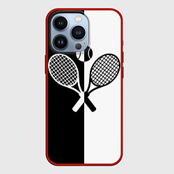 Чехол iPhone 13 Pro Теннис - чёрно белое