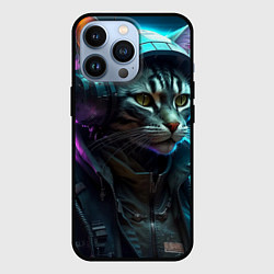 Чехол iPhone 13 Pro Кот киберпанк от ai