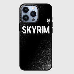 Чехол iPhone 13 Pro Skyrim glitch на темном фоне посередине