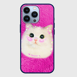 Чехол для iPhone 13 Pro Кот мем в сердечках, цвет: 3D-тёмно-синий