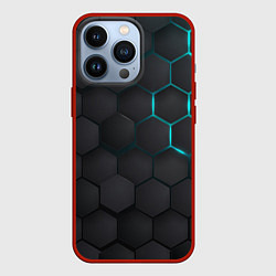 Чехол iPhone 13 Pro Чёрный фон соты