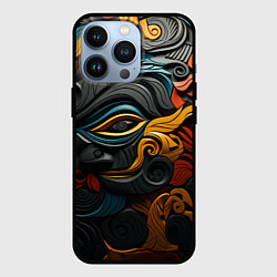 Чехол для iPhone 13 Pro Абстракция в этническом стиле, цвет: 3D-черный