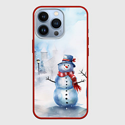 Чехол iPhone 13 Pro Новогодний день со снеговиком