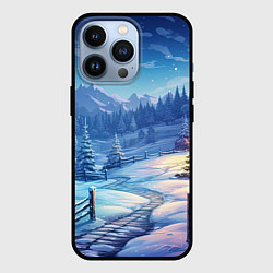 Чехол iPhone 13 Pro Новогодний пейзаж и горы