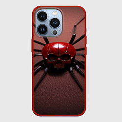 Чехол для iPhone 13 Pro Паучий череп, цвет: 3D-красный