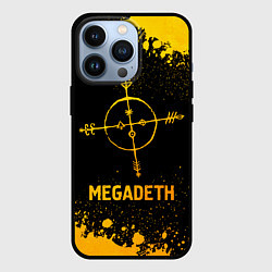 Чехол iPhone 13 Pro Megadeth - gold gradient