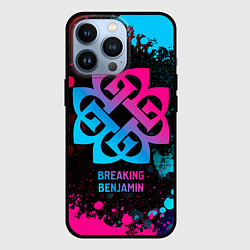 Чехол iPhone 13 Pro Breaking Benjamin - neon gradient