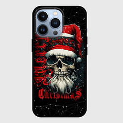 Чехол iPhone 13 Pro Рождественская с черепом деда мороза