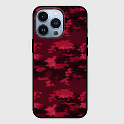 Чехол iPhone 13 Pro Красно-бордовый паттерн
