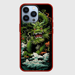 Чехол iPhone 13 Pro Зеленый дракон символ года