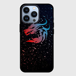 Чехол для iPhone 13 Pro Дракон млечный путь, цвет: 3D-черный