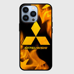 Чехол для iPhone 13 Pro Mitsubishi - gold gradient, цвет: 3D-черный